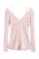 Autumn Woman Coquette V-Neck Pullovers Sweater Slim Aesthetic Jumper Designer