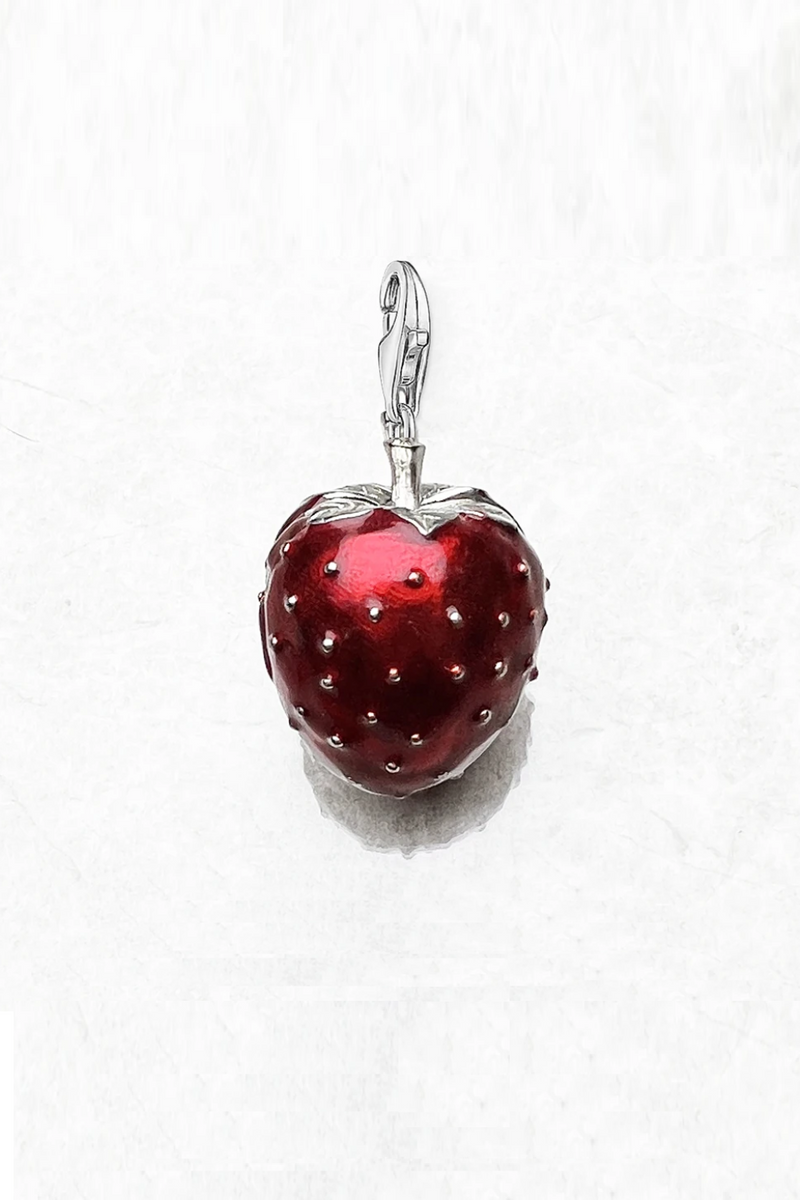 Pendant Red Strawberry Locket Jewelry Europe 925 Sterling Silver Accessories Gift