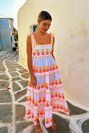 Lace Up Halter Dress Pleated Layered Suspender Loose Holiday Style Beach Strap Long Dresses