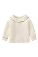 Baby Girls Pullover Sweater for Autumn Winter Kids Elegant Plain All-match Knitted Children Casual Knitwear