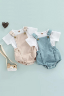 Newborn Infant Baby Boys Clothes Set Short Sleeve T-shirt Overalls Corduroy Shorts Outfits Summer Costumes