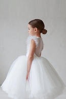 Christmas Elegant Princess Costume Flower Girls Dress Ball Gown Baby Kids Dresses Wedding Party Red