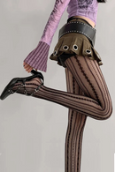 Stockings Women Geometric Striped Pantyhose Rattan Mesh Lace Gothic Cute Seamless Fishnet Legging