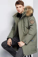 Winter Warm Men Casual Hooded Fur Collar Down Jacket