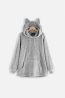 Women Winter Pullover Double-faced Pile Oversize Style Hooded Hoodies Thick Warm Velvet Long Fluffy Sweatshirts