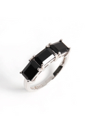 Classic design Mystery Noble Natural black spinel Silver ring Light luxury elegant women's gift