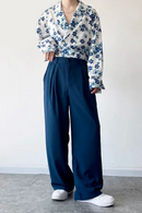 Casual Suit Pant Men Wide Leg Trousers Man Straight Suit Pants Male