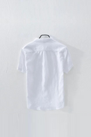 Linen Shirt Men Solid Short Sleeve Casual Slim Button Down Quality Men Dress Shirts