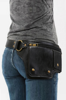 Punk Motorcycle Style Waist Bag Retro Outdoor Sports Adjustable Belt Bag Fanny Pack