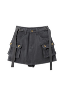 Skirts Cargo Skirt Autumn Winter Woman Skirt Streetwear Short Skirts Pockets For Women