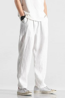 Linen Pants for Men Ankle-Length Summer Loose Light Casual Drawstring Trousers Man Leisure Comfortable Pants