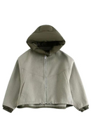 Women's Winter Street Jacket Loose Detachable Hood Reversible Stand Collar Women's Patchwork Pocket Jacket