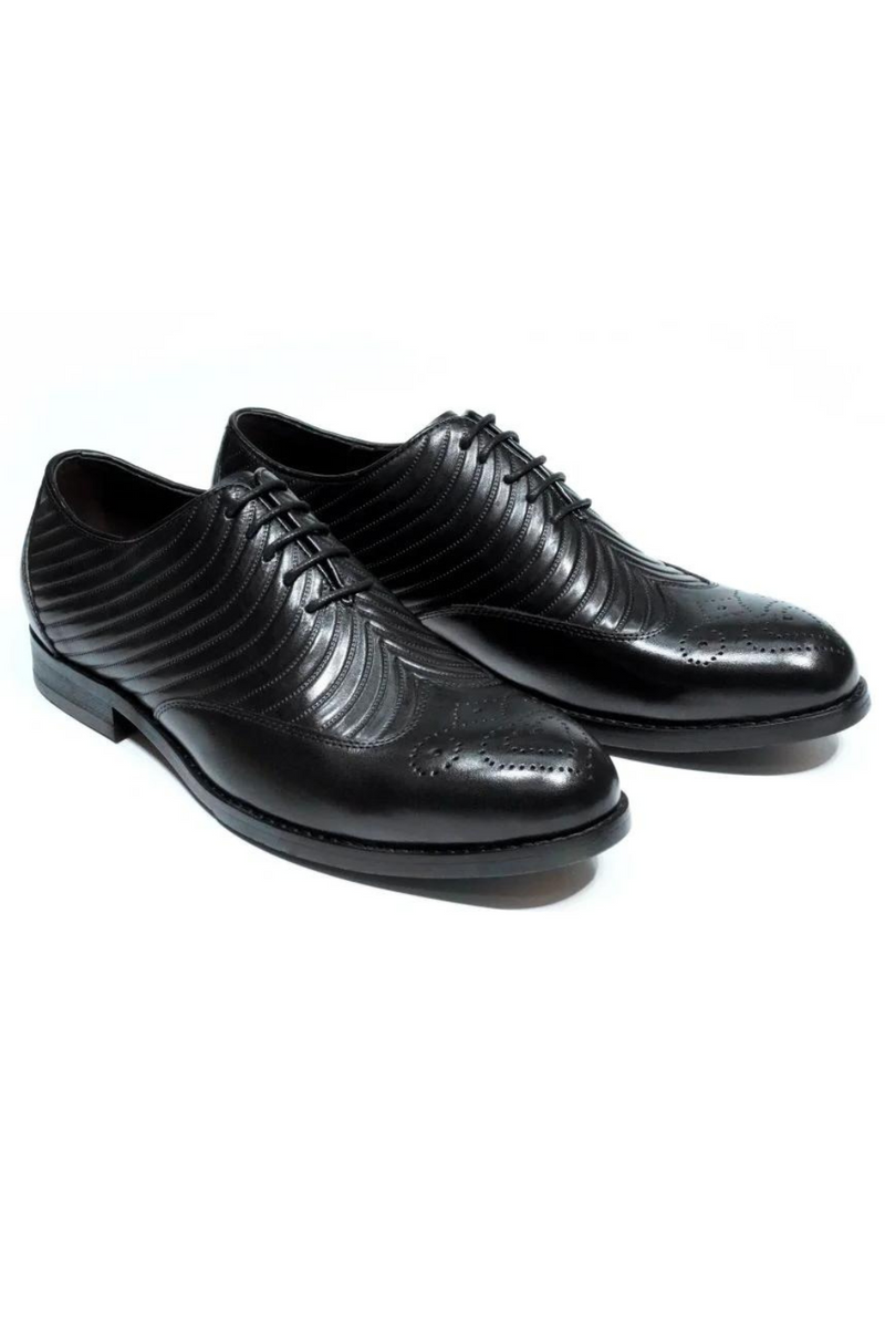 Men's Oxford Genuine Leather Shoes Wings Texture Wedding Party Shoes Men Lace Up Business Office Suit Formal Shoes