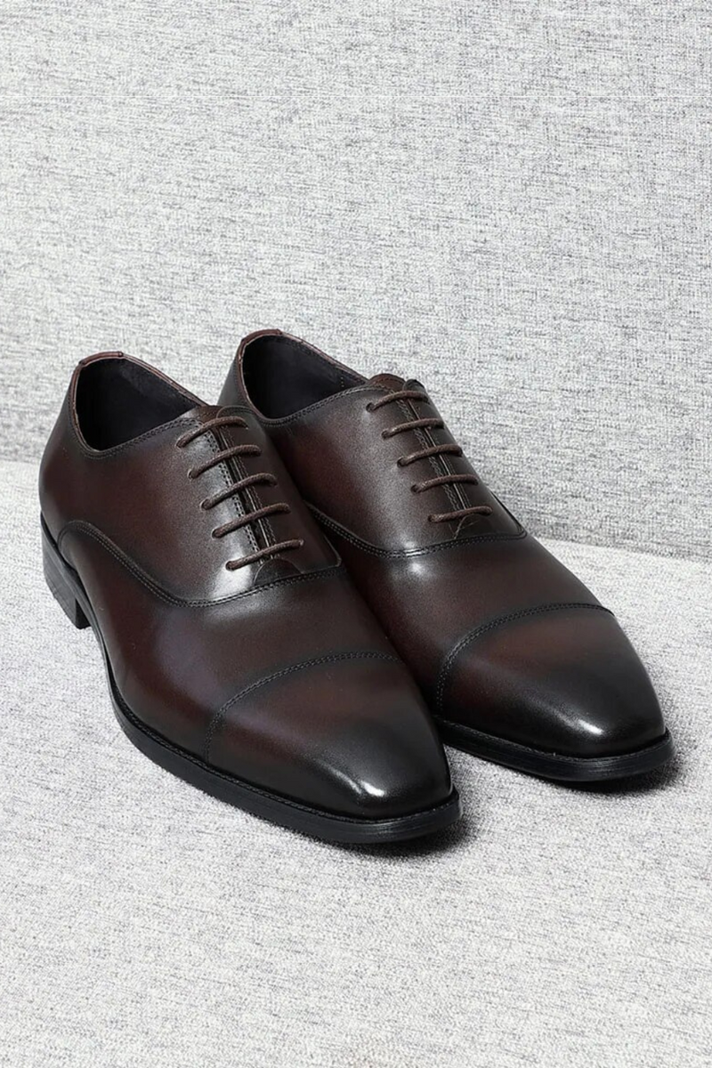 Italian Luxury High Quality Elegant Male Natural Business Formal Solid Oxfords Shoes