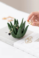 Nordic Ceramic Cactus Aloe Ring Jewelry Earring Storage Home Study Office Desk Ornament Crafts