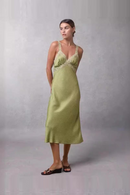 Women Spring and Summer Striped Splicing Lace  Backless Suspender Dress