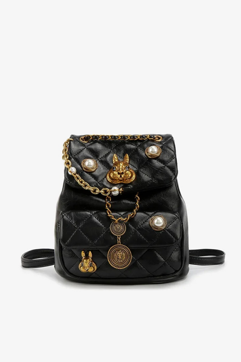 Luxury Capacity Ladies Double Shoulder Backpack Of The Season Spring Rabbit Decoration