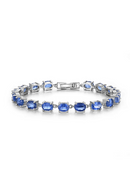 925 Sterling silver chain bracelet with natural kyanite blue gemstones fine jewelry for women