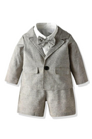 Boys Clothing Set Suit Outerwear Cotton Long Sleeve Jacket Shirt Pants  Coat Outfits Little Gentleman Costume