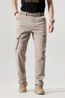 Men Clothing Solid Sashes High Waisted Casual Spring Autumn Cargo Pants
