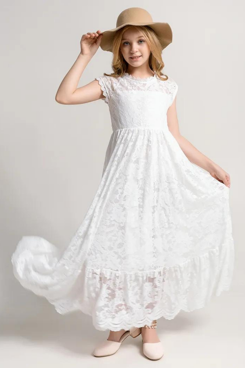 Summer Wedding Girl Cotton Girl Princess Long Dress Tank Top Children's Clothing