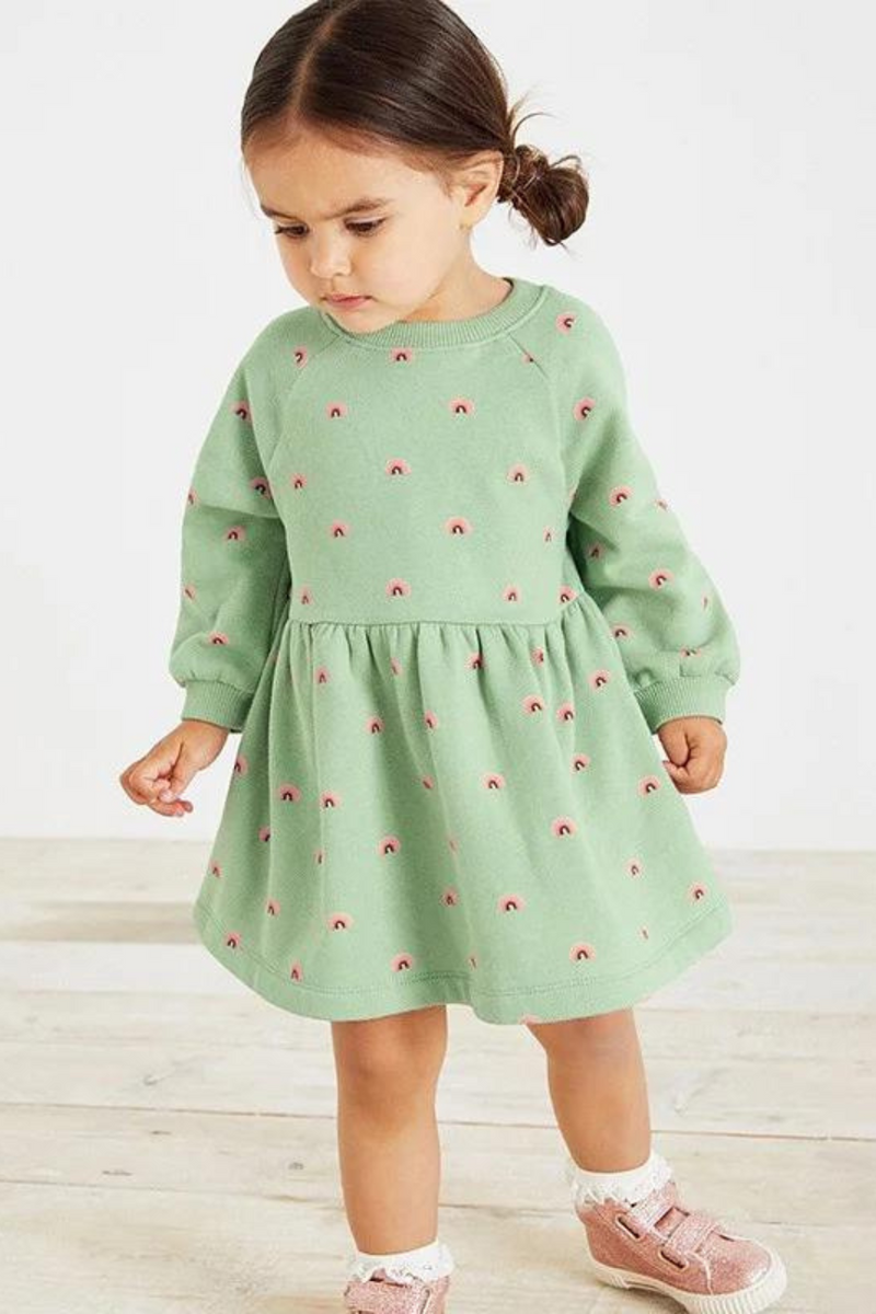 Rainbow Princes Girls Dresses For Autumn Spring Long Sleeve Children's Clothing Toddler Kids Dresses