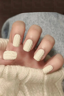 Nail Art Winter Xmas Milky White Nails Detachable Finished False Nails Press on Nails