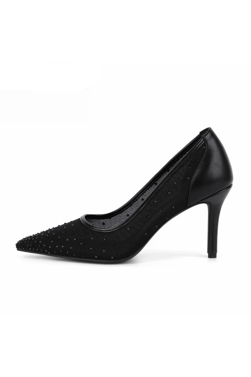 Women Pointed Toe Mesh Pumps High Heeled Slip On Party Wedding Bride Pumps