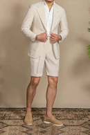 Suit Summer Men Tuxedo Suit British Seersucker Suit Shorts 2-piece Set