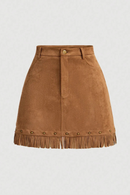 Velvet tassel spring short skirt