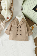 Baby Boys Trench Coat Autumn/Winter Jacket Baby Double breasted Cardigan Clothes For 1-3Y