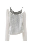 Vest Ripped Irregular Hem Knitted Women Pure Niche Versatile Top Autumn