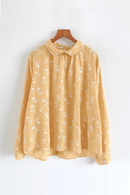 Autumn Women Blouse Style Cute Turndown Collar Tops Long Sleeve Loose Casual Shirt Women