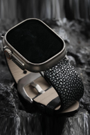 Handmade Pearl Leather Strap for Apple Watch  Leather Bracelet Men's Strap Vintage Style
