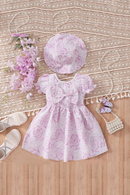 Baby Girl Dress Rose Pink Wedding Birthday Infantil 2-6 Yrs Summer Cap Princess Birthday Xmas Kids Vestidos Toddler Girl Clothes