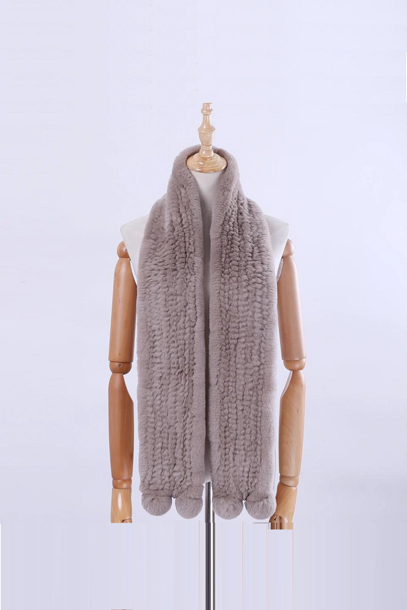 Fur Knitted Women's Winter Warm Scarf Scarves Wraps Neck Warmer Fur Mufflers
