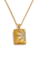 Sun Charm Cast Pendant Necklace Plated Collar Jewelry