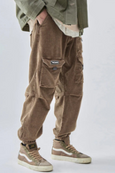 Autumn And Winter Corduroy Trend Plush Thickened Loose Legged Casual Cargo Pants