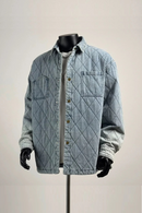 Stitch Jeans Coat Men Casual Padded Cotton Denim Parkas Jacket Outerwear