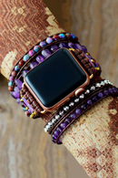 Watch Band 38-45MM Stones Beaded Bracelet Strap for Iwatch Series 1-7 Bohemia Ethnic Trendy Wristband