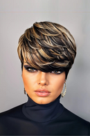 Pixie Straight Wig for Women Density Non Lace Natural Looking Mixed Color