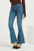 Soft Stretch Jeans Pants Boot Cut Female Mid Waist Jeans Femme Long Denim Pants For Women