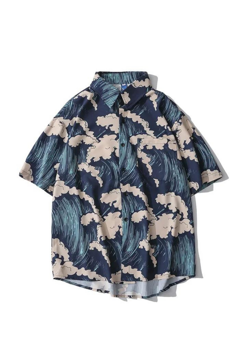 Oversized Casual Shirt Man Summer Wave Personalized Mens Hawaiian Shirts