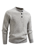 Winter Men's Knitted Pullovers Button Stand Collar Knit Sweater Men Warm Casual Sweater