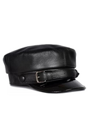 Autumn Men‘s Hat Army Military Hats Genuine Leather Cap Women Vintage Patent Leather Flat Caps