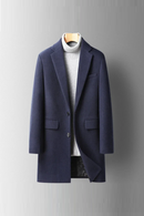 Men Autumn Winter Wool Blazer Long Jacket Slim Fit Thick Outwear Casual Woolen Coat Windbreaker