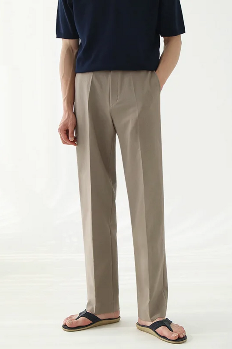 Solid Straight Suit Pants Mens Streetwear Loose Casual Simple Trousers Male Comfortable  Pant