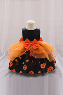 Dress Toddler Orange Black Performance Costume Baby Girls Halloween Pumpkin Kids Dress