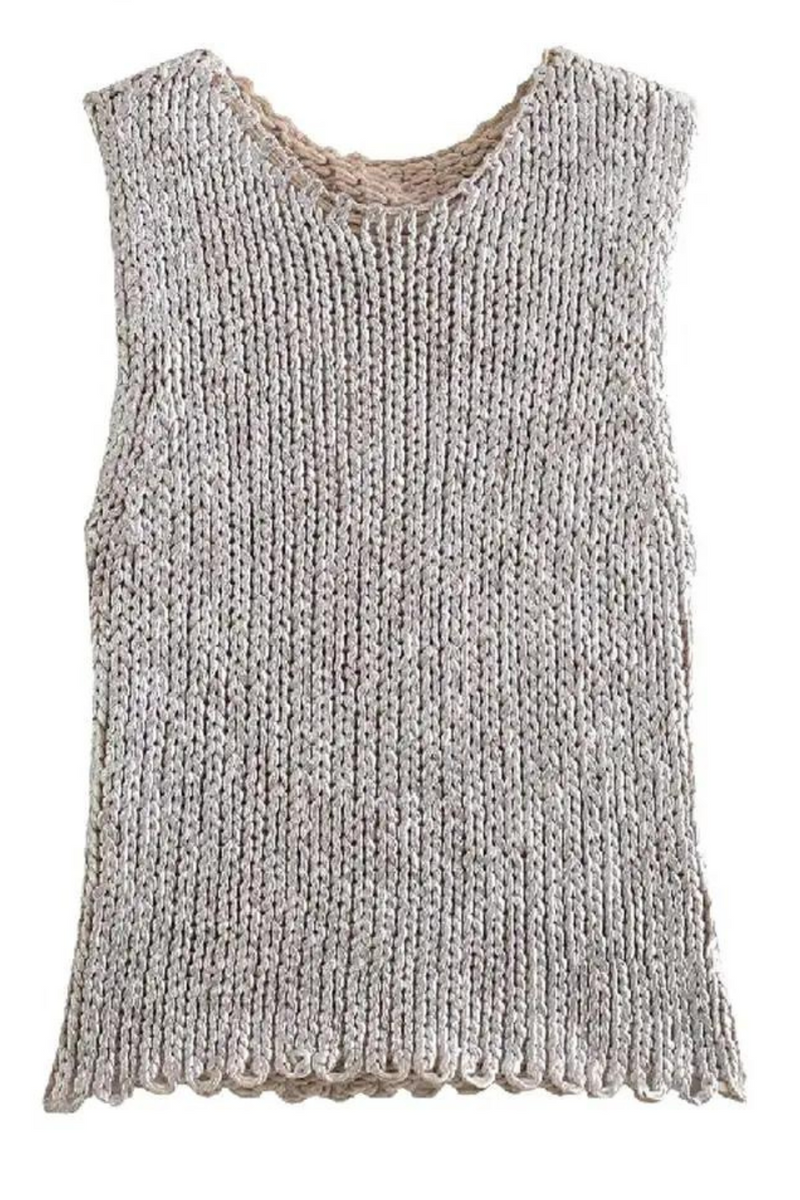 Women Knit Vest Autumn Sleeveless Female Waistcoat Crochet Solid Normcore Casual Lady Tops