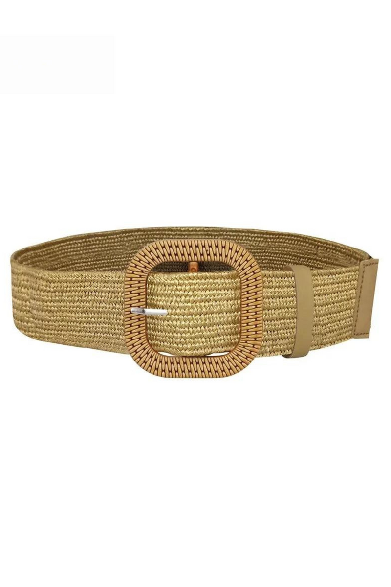 Belts Cotton Leprosy Woven Belts For Women Round Square Buckle Elastic Waistband Dress Gown Decorative Belt